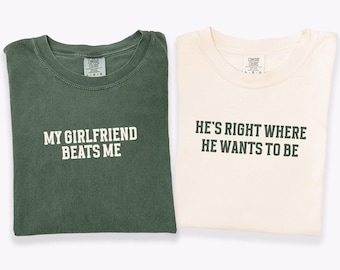 Inappropriate Husband Wife Matching Honeymoon Tees, Boyfriend Girlfriend Adult Humor