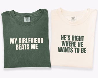 Inappropriate Husband Wife Matching Honeymoon Tees, Boyfriend Girlfriend Adult Humor