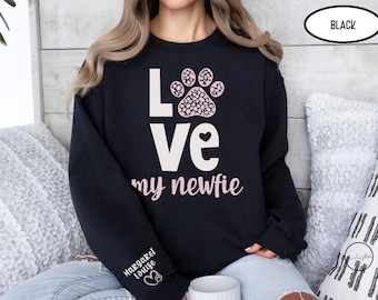 Personalized Dog Lover Sweatshirt, Dog Mom Gift, Newfoundland Dog Mom Crewneck, Gift For Dog Lover, Dog Lover Gift, My Dog Is My Valentine