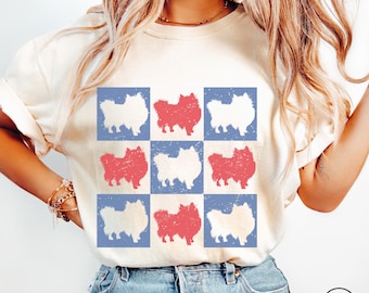 Pomeranian Comfort Colors Dog Mom 4th of July Shirt, Pomeranian Owner TShirt, Pomeranian Dog Lover Patriotic Tee, Pomeranian Dog Mama TShirt