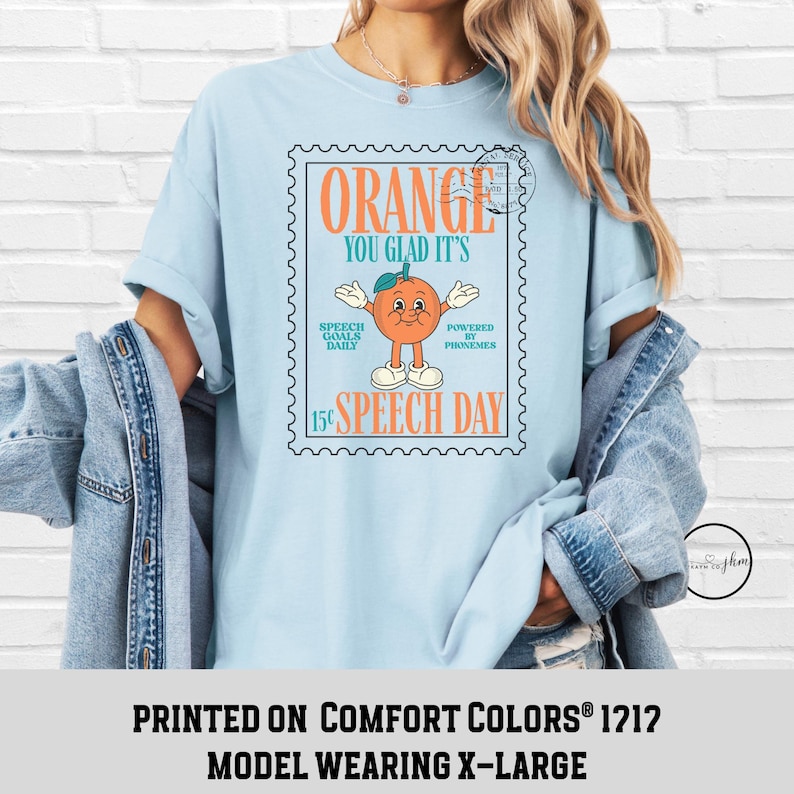 Camiseta Comfort Colors para terapia del habla, camiseta SLP, camiseta SLPA, regalo para terapeuta del habla, logopeda, camiseta para logopeda Chambray