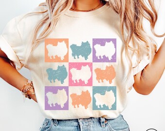 Pomeranian Comfort Colors Spring Shirt, Pomeranian Owner TShirt, Pomeranian Lover Birthday Day Gift For Her, Minimalist Dog Mama Tee
