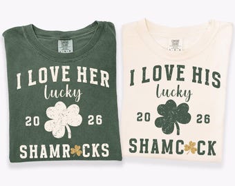 Comfort Colors Raunchy St Patricks Day Couples Shirts, Inappropriate Husband Wife Matching Honeymoon Tees, Boyfriend Girlfriend Adult Humor