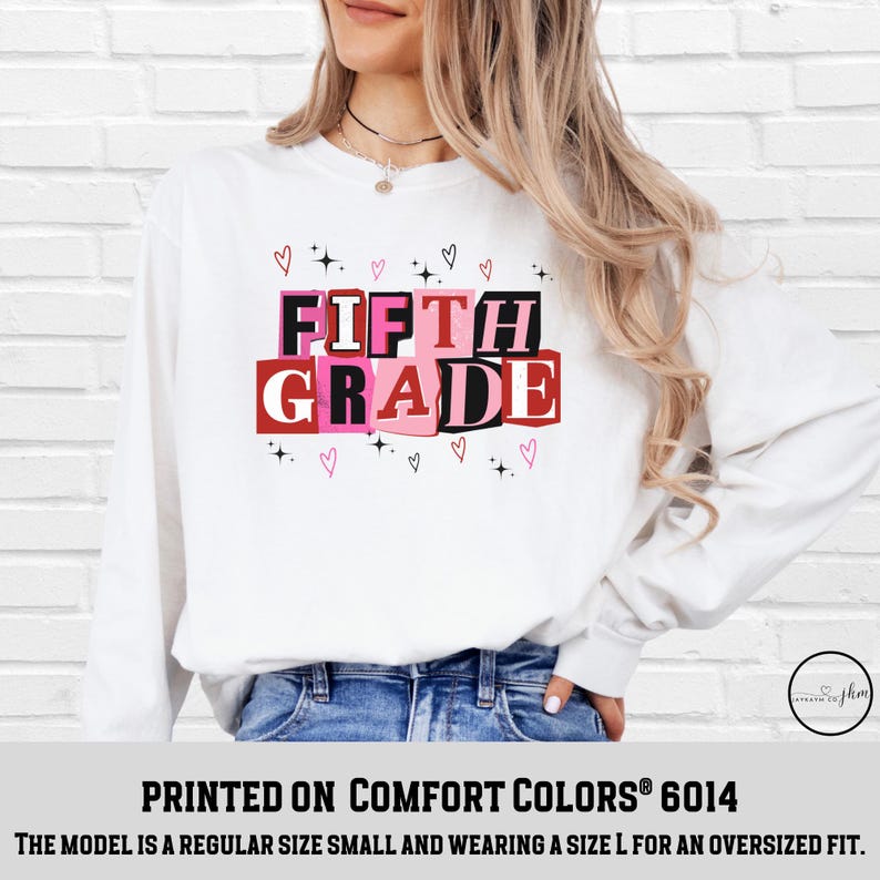 Long Sleeve Comfort Colors 5th Grade Teacher Tshirt - Etsy