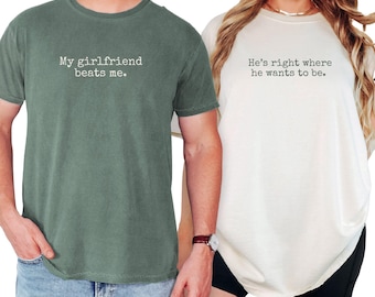 Inappropriate Husband Wife Matching Honeymoon Tees, Boyfriend Girlfriend Adult Humor