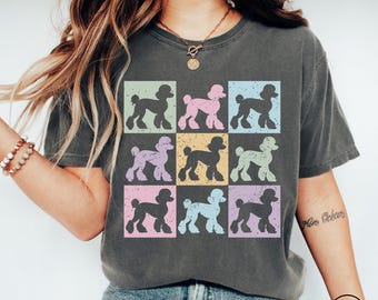 Standard Poodle Comfort Colors® Spring TShirt, Easter Poodle Dog Owner Shirt, Dog Lover Mothers Day Gift, Minimalist Poodle Dog Mama T-Shirt