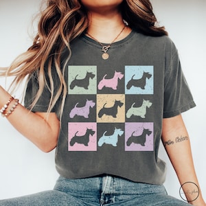 Scottish Terrier Scotty Dog Comfort Colors TShirt, Scottish Terrier T Shirt, Scottie Dog T-Shirt, Gift for Scotty Dog Owner Tee Shirt Womens