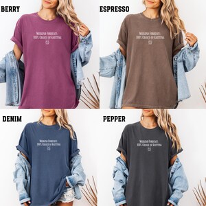 May include: Four different colored t-shirts with the text "Weekend Forecast: 100% Chance of Knitting" and a small knitting needle icon. The t-shirts are in the colors berry, espresso, denim, and pepper.