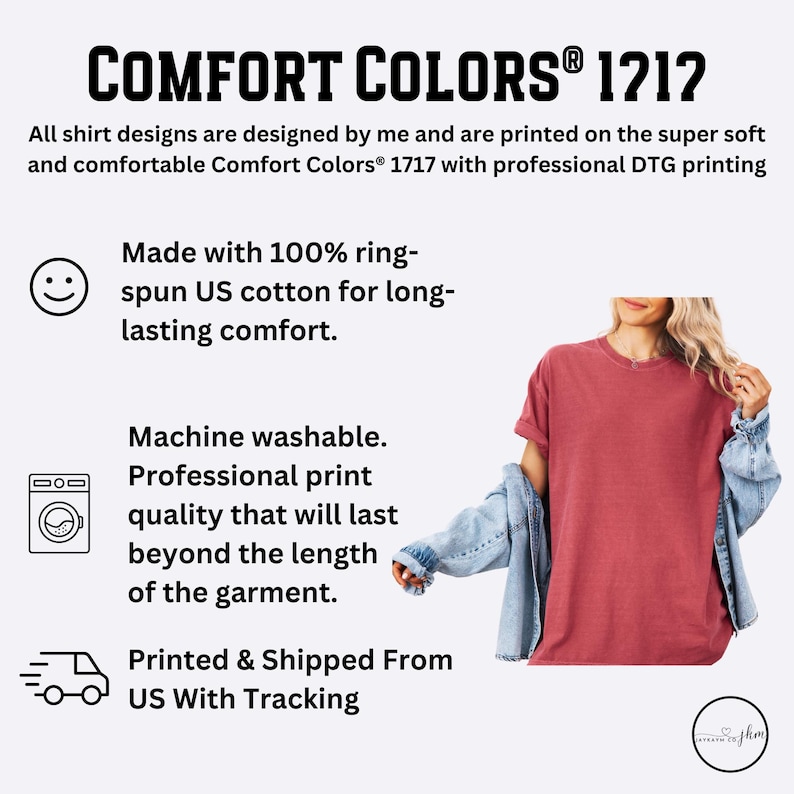 May include: A red t-shirt made with 100% ring-spun US cotton. The shirt is machine washable and features professional print quality. The text "COMFORT COLORS&reg; 1212" is printed on the top of the image.