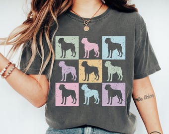 Minimalist Boxer Comfort Colors® Spring Shirt, Easter Boxer Dog Owner TShirt, Dog Lover Mothers Day Gift, Pastel Boxer Dog Mama T-Shirt