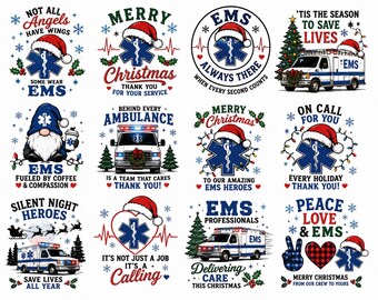 EMS-kerstbundel | Paramedicus, First Responder Holiday Designs (svg, png)