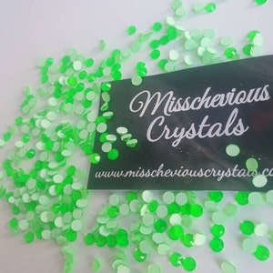 Neon green rhinestones