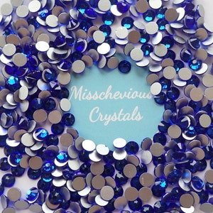 Sapphire flatback glass rhinestones, bling, wholesale, sparkle, craft, costume embellishment , burlesque, dancing, glamour
