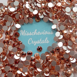 Peach flatback glass rhinestones, bling, wholesale, sparkle, craft, costume embellishment , burlesque, dancing, glamour