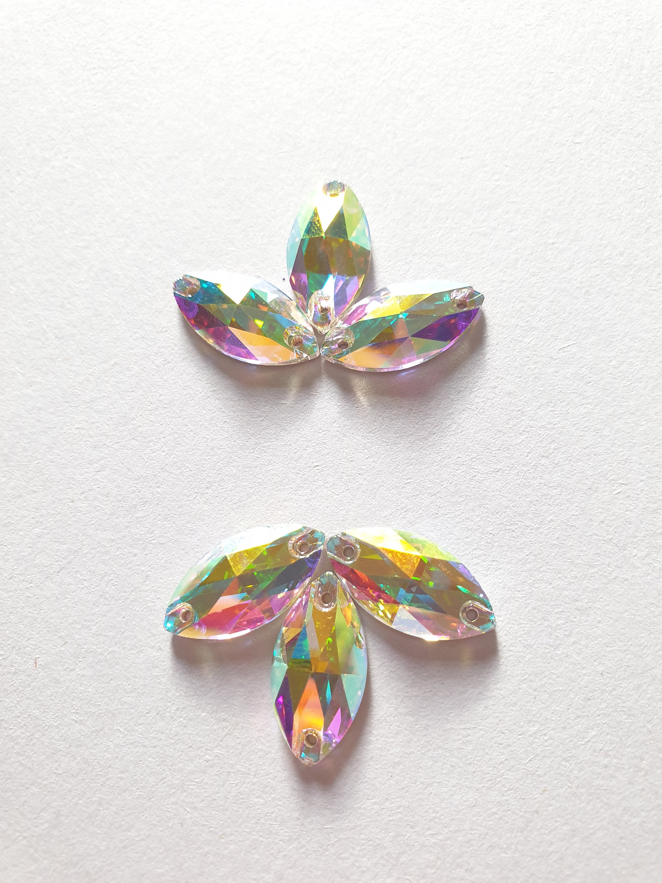 7 X 15 Mm AB Cristallo Di Vetro Con Strass Argentati - Foto 11