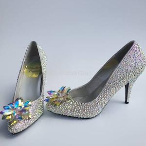 Crystal Princess Shoes Crystal AB Brilliant 16cut + lotus flower