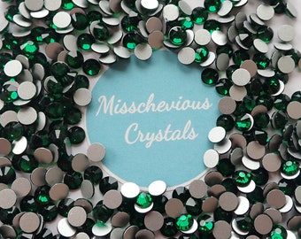 Emerald flatback glass rhinestones, bling, wholesale, sparkle, craft, costume embellishment , burlesque, dancing, glamour