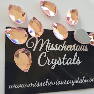Light Rose Pear Drop 18x13mm &#39;Brilliant&#39; stones