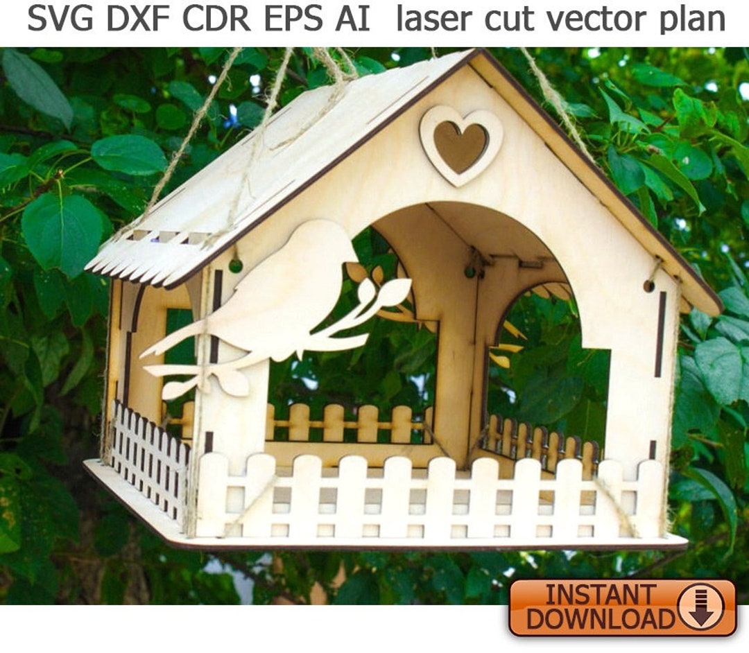 Cute Bird House. Laser Cut Files DXF CDR Vector Plans Etsy