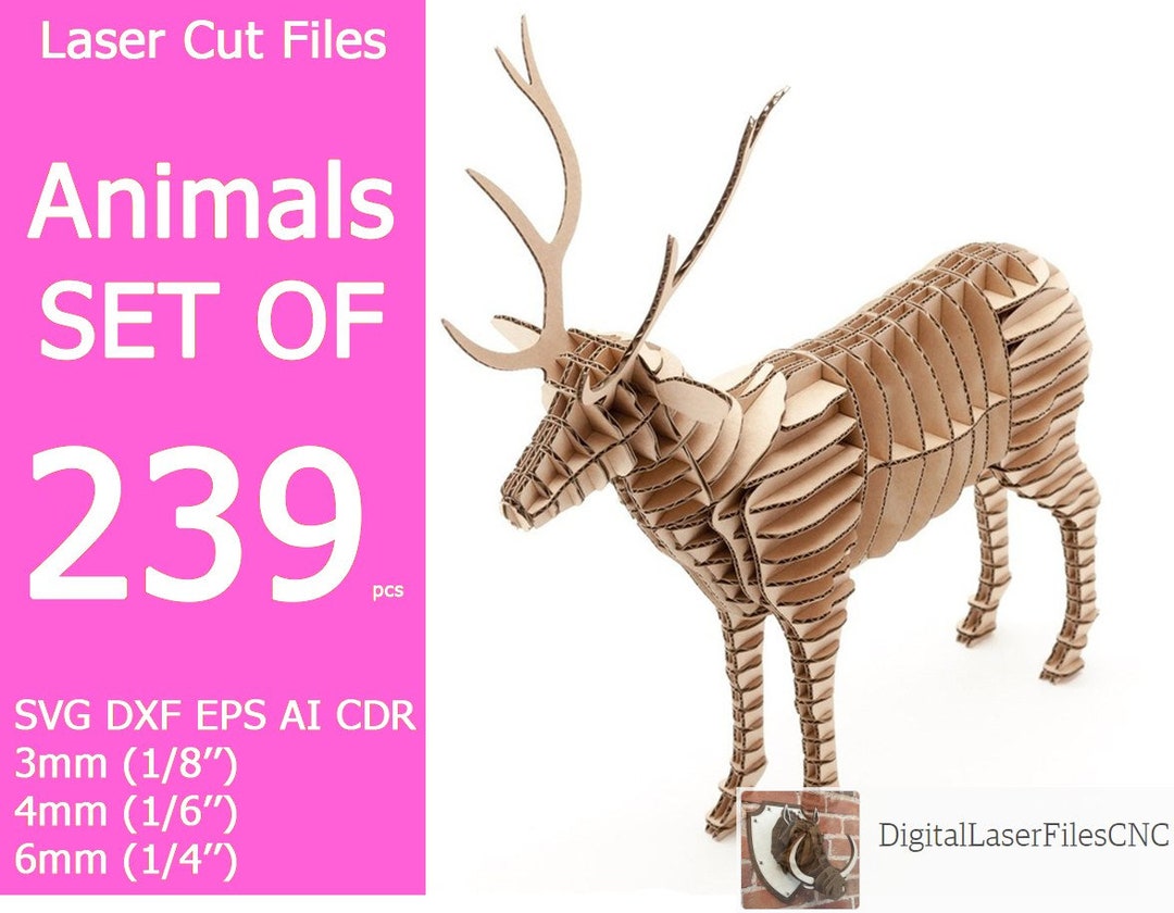 Animals 239pcs Files SET. Laser Cut,vector Model,laser Cut Vector,laser