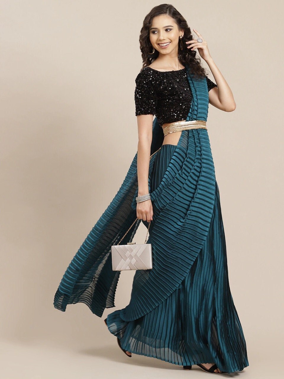 20+ Stylish Sequin Blouse Designs For Saree