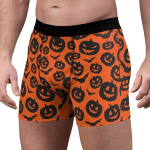 Men's Halloween Boxer Briefs,pumpkin Boxers,funny Men's Boxer Briefs,halloween  Boxer Briefs, Halloween Underwear for Men,spooky Underwear 