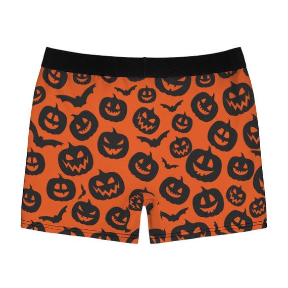 Men's Boxer Briefs for Halloween, XS-3XL Halloween Pumpkin Print