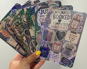 Bookish Kindle Insert | BookTok Collage E-Reader Insert | Holographic Reader Gift | Cozy Book Lover Aesthetic