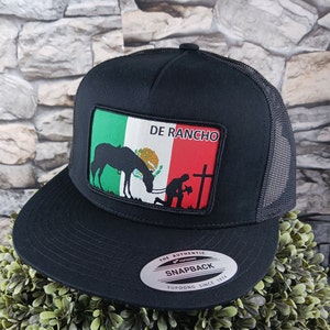 DE RANCHO Adjustable Snapback Hat Meshback Cap | Gorra De Malla