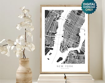 New York Map - Instant Digital Download - Non Custom