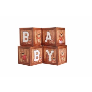 Baby Shower Box Blocks decoration baby show party 4 pieces of white transparent baby gift box for baby party