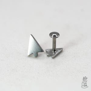 Small Titanium PC Curser Stud Earring, Push Pin PC Mouse Gamer Stud, Hypoallergenic Flat Back Jewelry, Gift for Gamer, Sold Individually