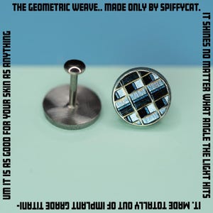 Geometric Earrings, Titanium Push Back Earrings, Round Titanium Studs, ASTM-F136, Threadless Flat Back Cartilage Labret, Sold Individually