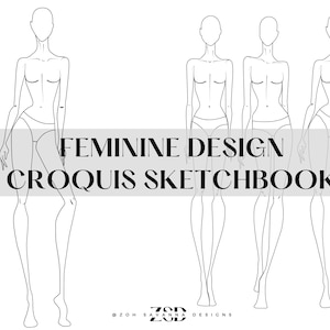Feminine Design Croquis Sketchbook | Digital Design Planner |PDF