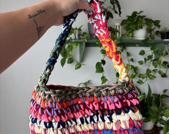 The Solana Purse - T Shirt Yarn Crochet Handbag - KABO by kat - Mini Purse