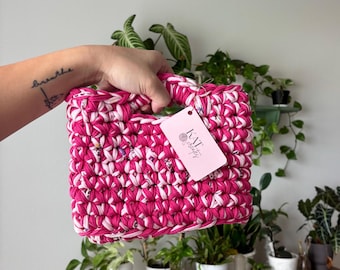The Catalina Purse - T Shirt Yarn Crochet Handbag - KABO by kat - Customizable!