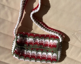 Crochet Strawberry Starburst Icicle Shoulder Bag - Handmade Purse