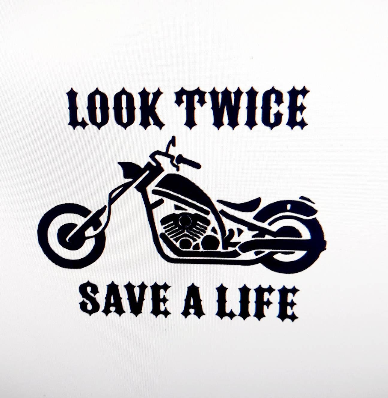 Look Twce Save A Lfe Vnyl Decal Bumper Stcker Motorcycle - Etsy Canada