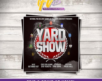 Digital Inviation - Yard Show Flyer, Step Show Flyer, College Step Show Flyer, Stroll Campus Event Template, Homecoming Invitation