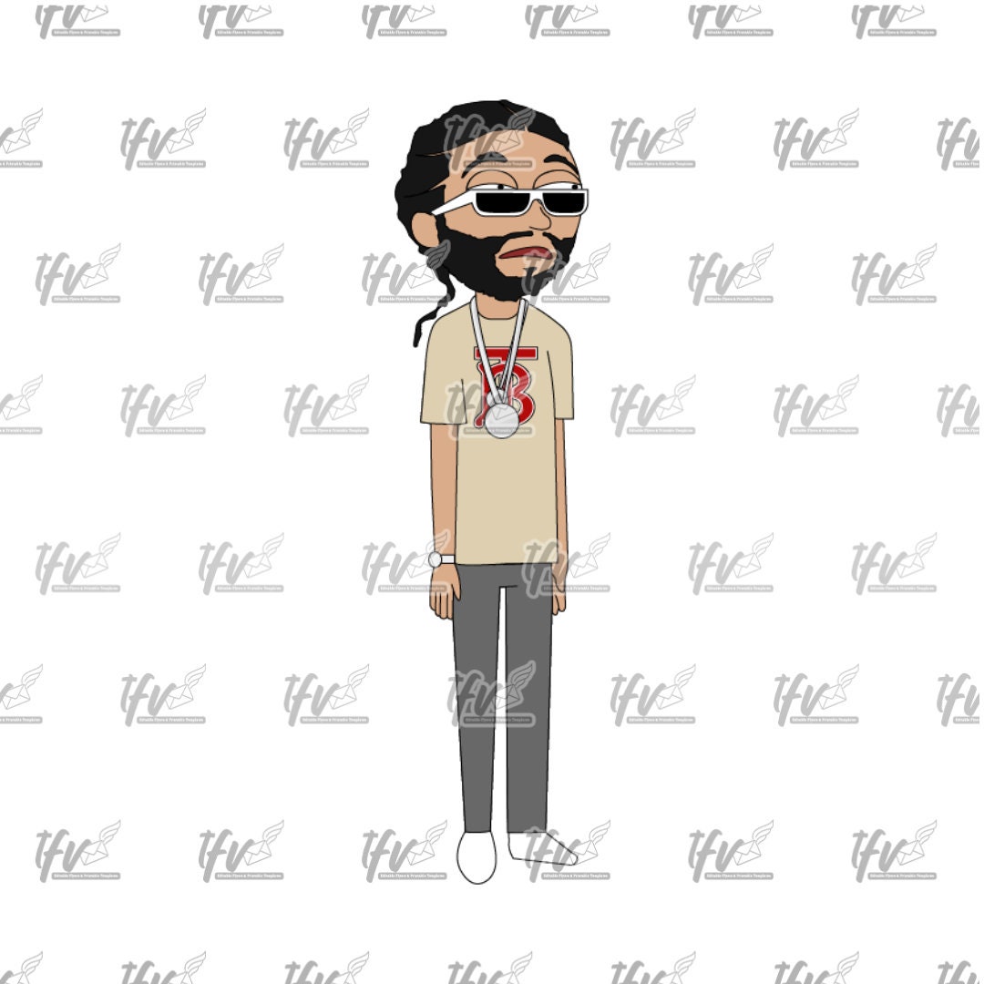 Fresh Black Guy Cartoon Illustration, Cartoon SVG, Fresh Clip Art
