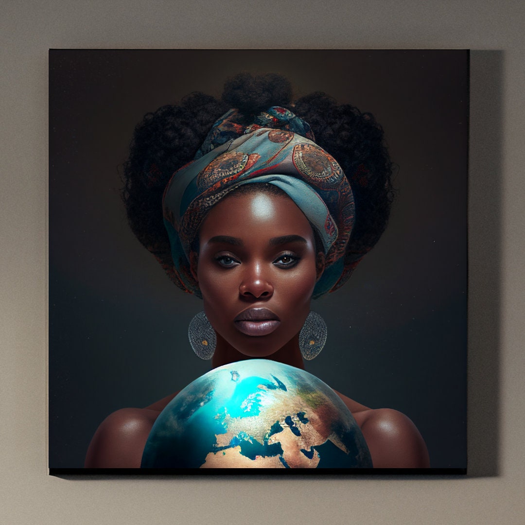 Mother Earth Art Canvas, Nature Wall Art, Interior Decor, Home Decor