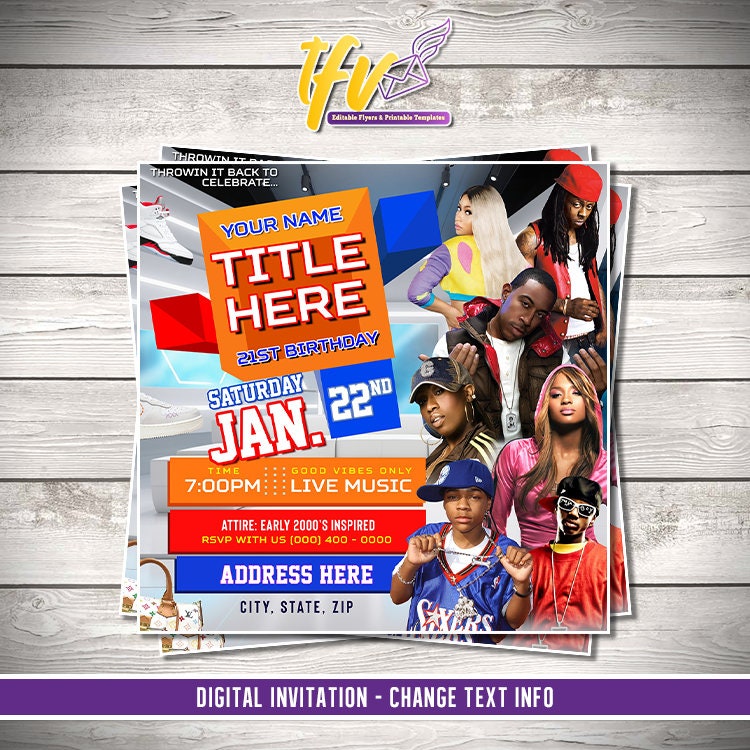 2000s Party Invitation 106 and Park 106 and Park Theme 90s the 2000s Birthday Invitation Template 2000s Party Decor