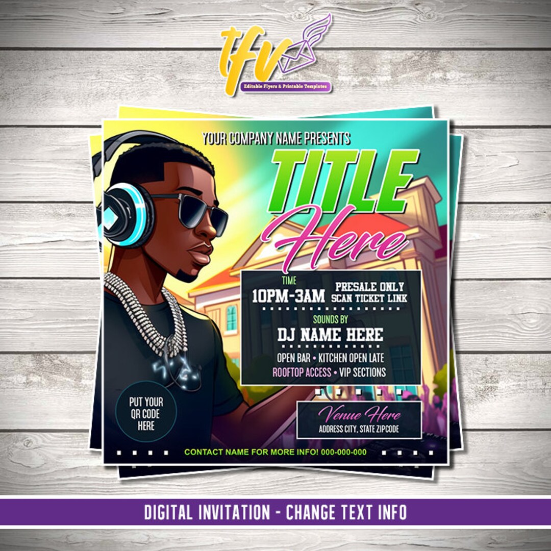 Hip Hop Party Invitation, College Party Invitation, HBCU Invitation ...