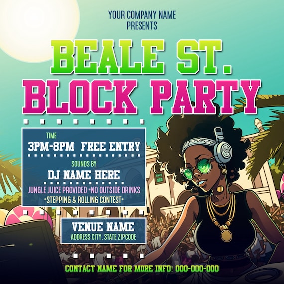 Free custom printable block party poster templates