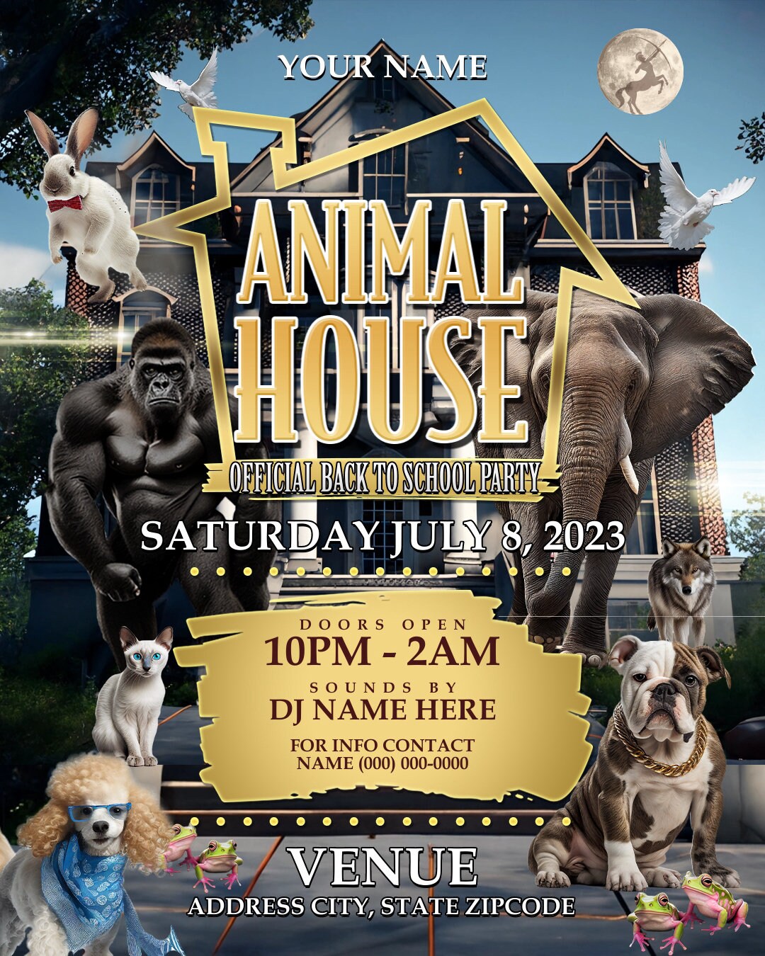 AKA Flyer, Alpha Flyer, College Party Flyer, HBCU Party Flyer, Animal