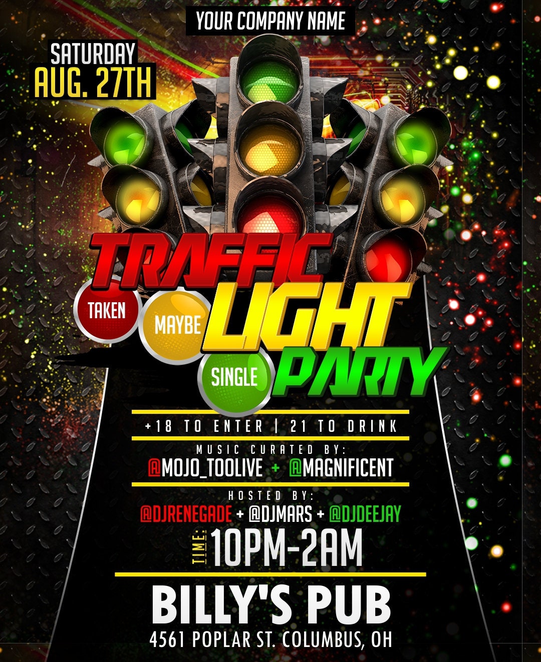 Instant Download Traffic Light College Party Invite Etsy UK