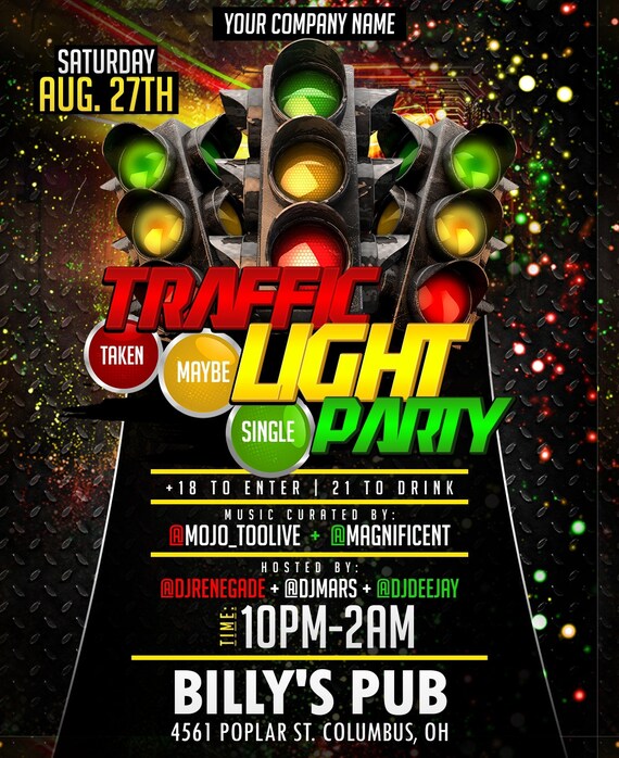 Instant Download Traffic Light College Party Invite Etsy 日本