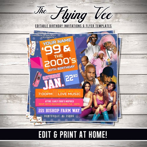 EDITABLE 30th Birthday Party Invitation 106 and Park Themed - Etsy