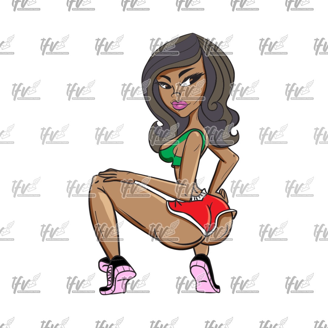 Twerking Afro Woman, Stripper Svg, Cartoon SVG, Twerking, Freaknik