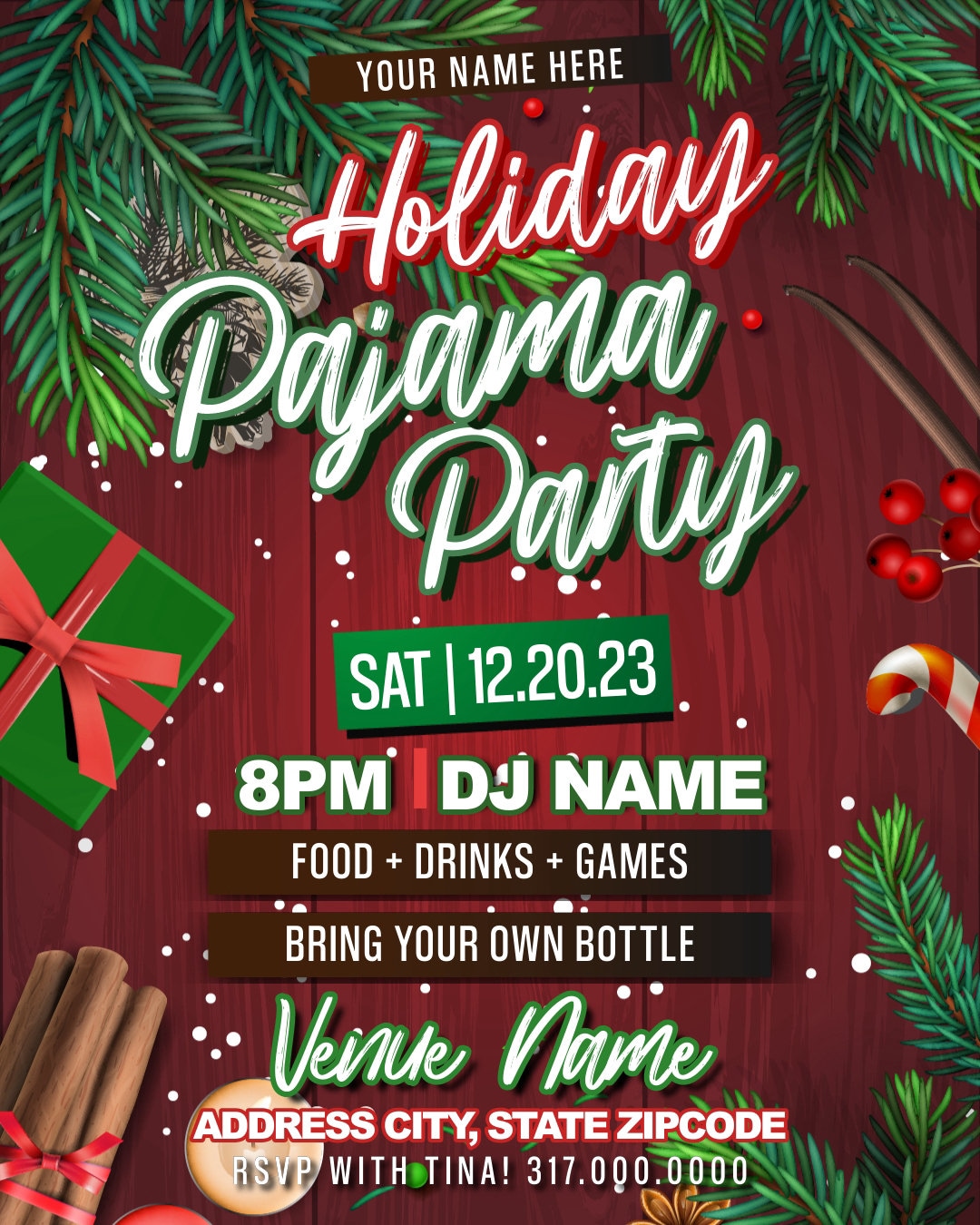 christmas-pajama-party-invitation-christmas-birthday-party-invitation